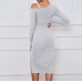 European and American cross-border foreign trade design sense Irregular off shoulder dress Sexy waist tuck wrap skirt women