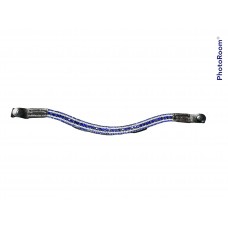 Royal Blue Double Crystal Browband with quick release buttons